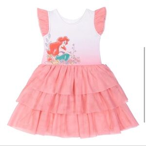 Little Sleepies Disney Princess Ariel Tiered Tutu Dress with Bloomer, Size 6-12m